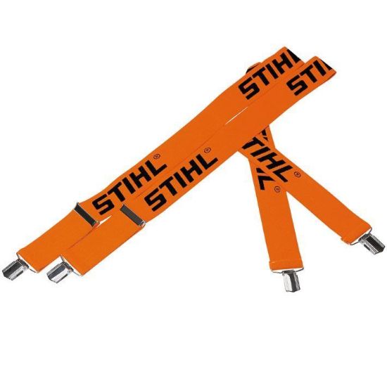 Bretelle arancioni con clip Stihl