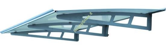 Pensilina Blinky In Alluminio E Policarbonato - 95x190 Cm, Grigio - Foto 9