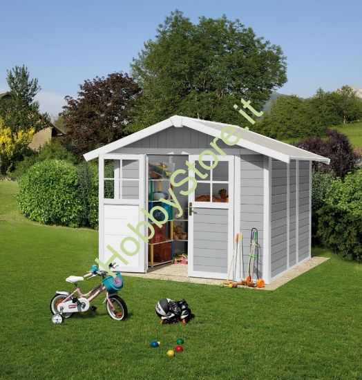 Picture of Casetta da giardino Deco 5 Grigio Bianca Grosfillex