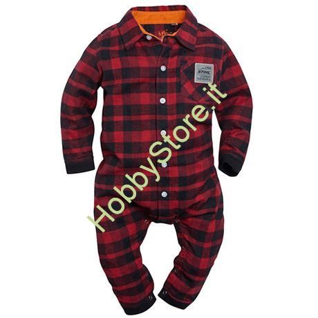 Tutina a quadri Stihl neonato