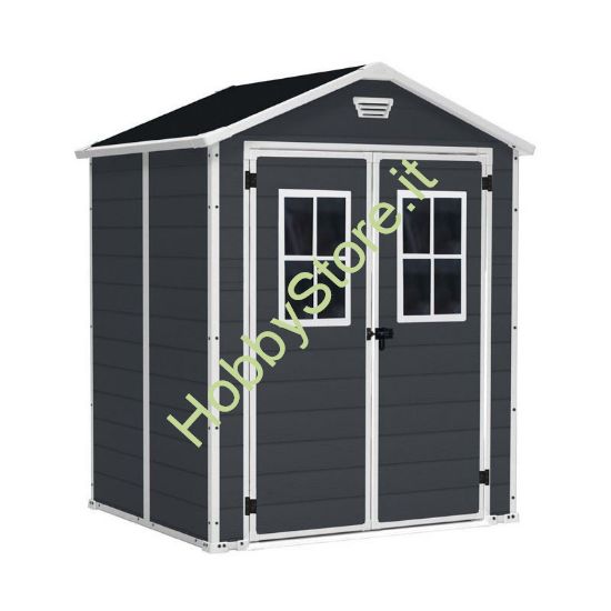 Casetta da giardino Manor 6 x 5 DD Keter con finestre
