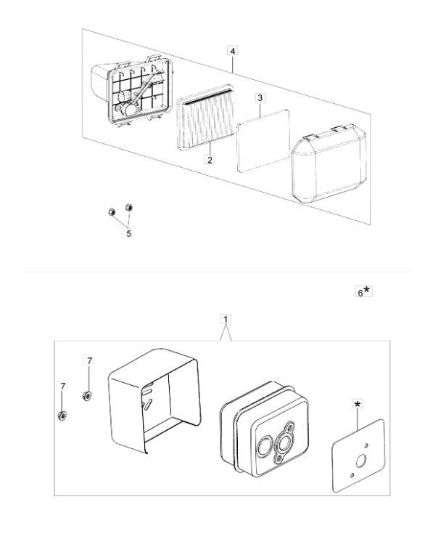 Picture of Filtro arie e marmitta rasaerba G 53 Tk Comfort Plus
