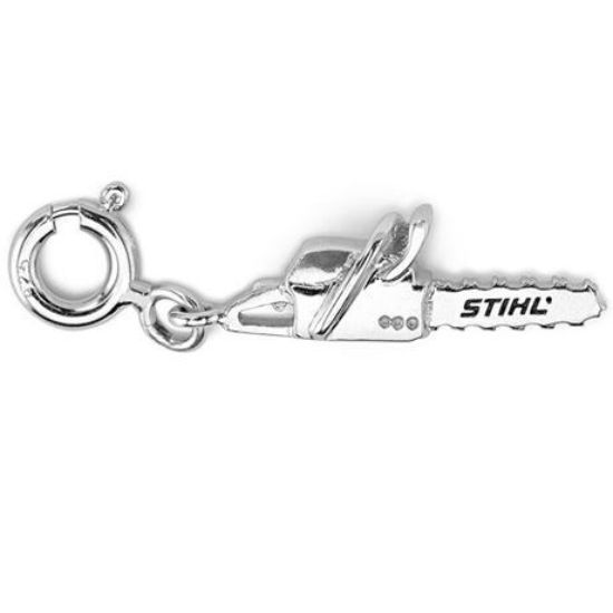Ciondolo motosega placcata argento STIHL