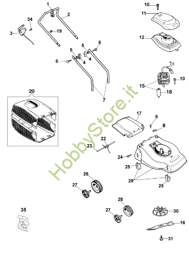 Esploso Rasaerba K 35 Oleomac
