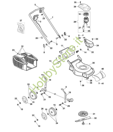 Esploso Rasaerba G 44 PE Comfort Plus Oleomac