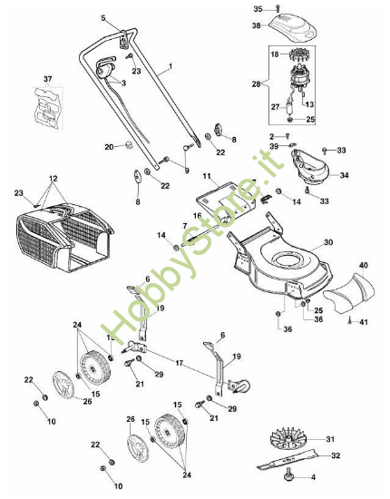 Esploso Rasaerba G 48 PE Comfort Plus Oleomac
