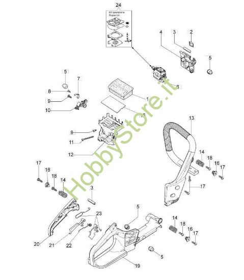 Impugnatura e filtro d'aria per GS 350 C