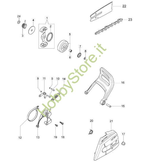 Copricatena e frizione per GS 350 C