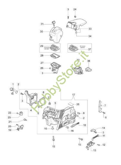 Basamento e filtro aria per GS 410 CX