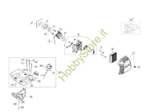 Serbatoio e filtro aria per BC 270 S (Ø 26)