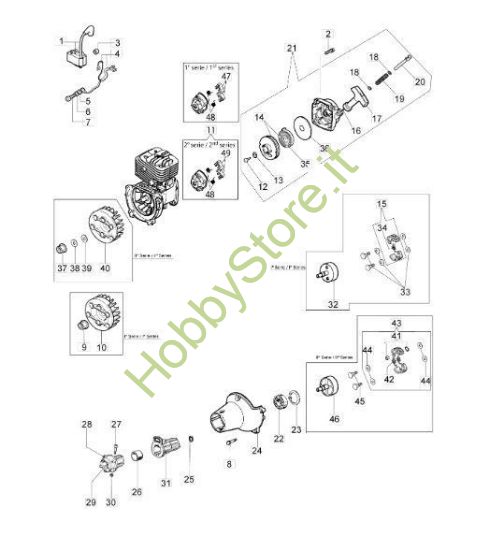 Avviamento e frizione per BC 280 S