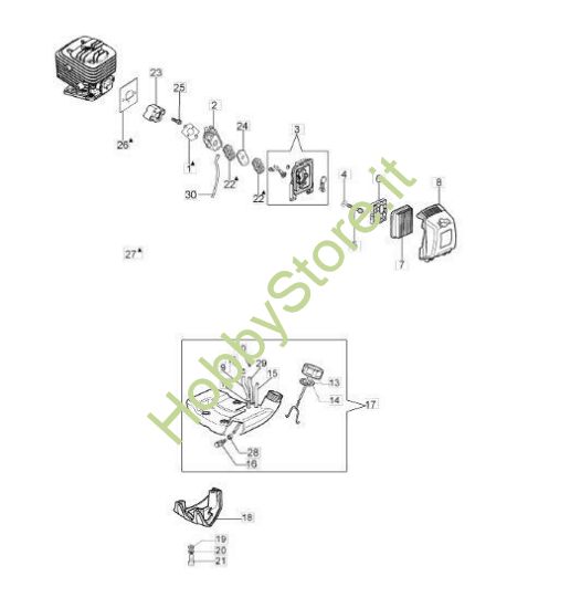 Serbatoio e filtro aria per BC 280 S