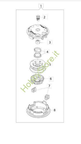 Esploso testina Load&Go Ø 130 per BC 280 S
