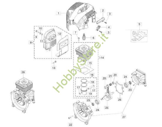 Kit Filtro Aria Tosaerba BC430 - Per Motori 43CC 49CC 52CC 40F-5 44F-5, In Plastica - Foto 3