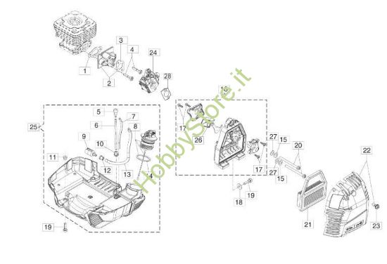 Serbatoio e filtro aria per BC 400 S