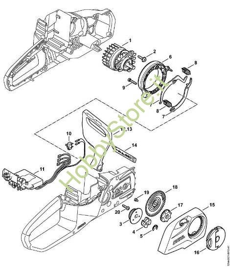 Elettromotore, modulo elettrico, coperchio rocchetto MSA 140 Stihl
