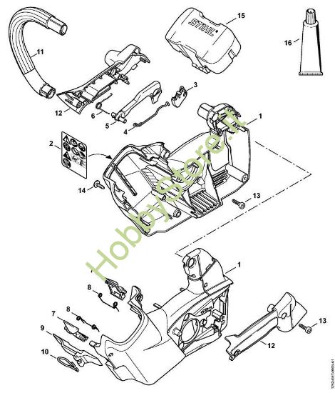 Carcassa motore, manico tubolare MSA 160 T