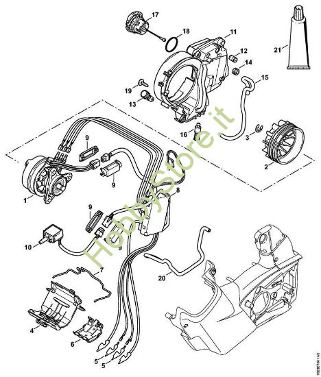 Elettromotore, modulo elettronico, Serbatoio olio MSA 160 T Stihl