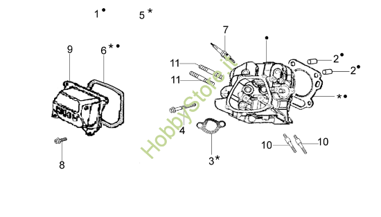 Testa cilindro per motozappa MH 175 RK (K800 HT)