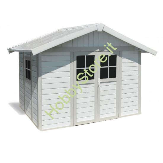 Casetta da giardino Deco 7,5 grigio/verde Grosfillex