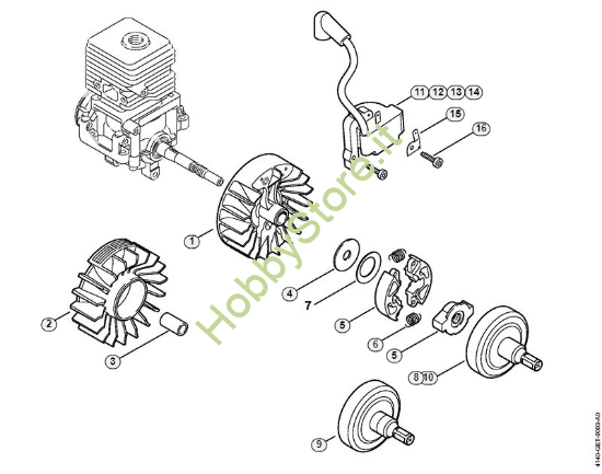 Impianto di accensione, frizione decespugliatore FS 38