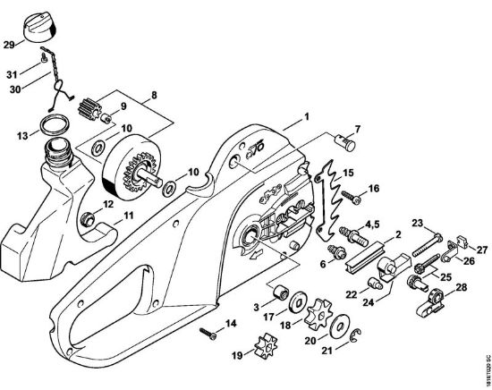 Corpo impugnatura Elettroseghe (MSE) MSE 160 C-BQ della marca STIHL