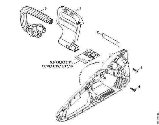 Protezione mano, Manico tubolare Elettroseghe (MSE) MSE 190 C-Q della marca STIHL
