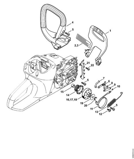 Protezione mano, freno catena Motoseghe a batteria (MSA) MSA 160 C-B della marca STIHL