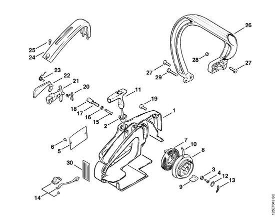 Dispositivo di avviamento Motoseghe a benzina (MS) 009 Q della marca STIHL