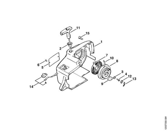 Dispositivo di avviamento Motoseghe a benzina (MS) 010 AVEQ della marca STIHL