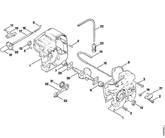 Carter albero a gomito Motoseghe a benzina (MS) 012 AVEQ della marca STIHL