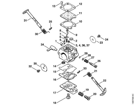Carburatore 023 L WT-360, WT-396 Motoseghe a benzina (MS) 023 L della marca STIHL