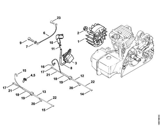 Impianto di accesione Motoseghe a benzina (MS) 023 Z della marca STIHL