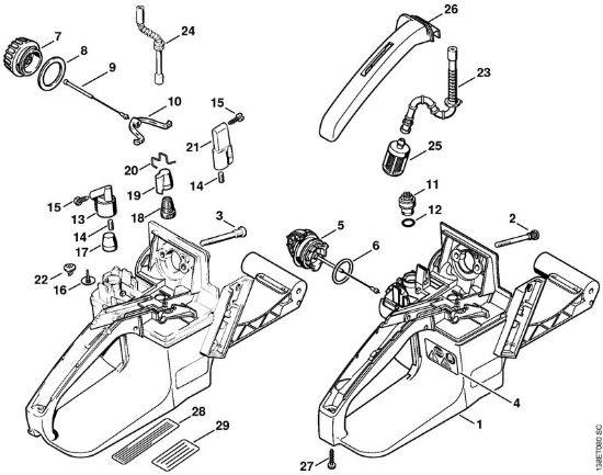 Corpo serbatoio Motoseghe a benzina (MS) 036 W della marca STIHL