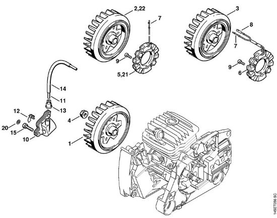 Impianto di accesione Motoseghe a benzina (MS) 046 C della marca STIHL