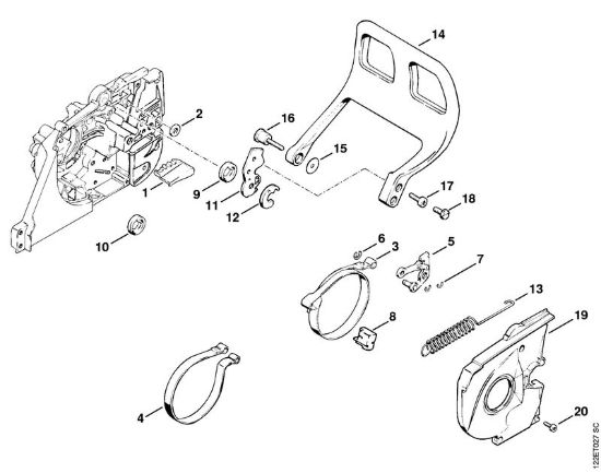 Freno catena automatico Motoseghe a benzina (MS) 048 W della marca STIHL