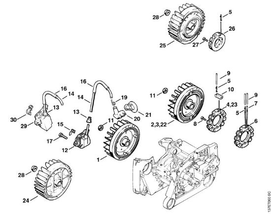 Impianto di accesione Motoseghe a benzina (MS) 066 BR della marca STIHL