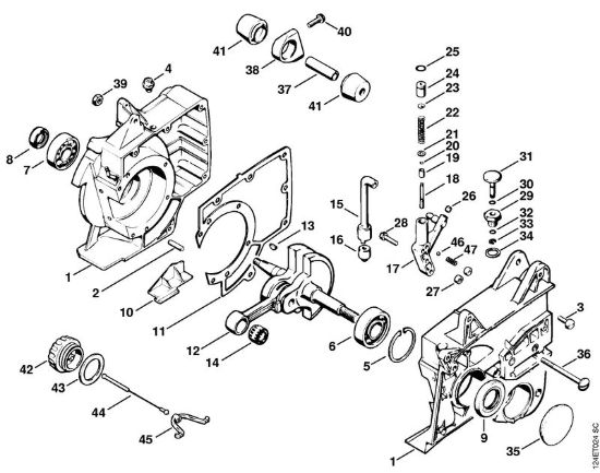 Carter albero a gomito, albero a gomito Motoseghe a benzina (MS) 076 S della marca STIHL