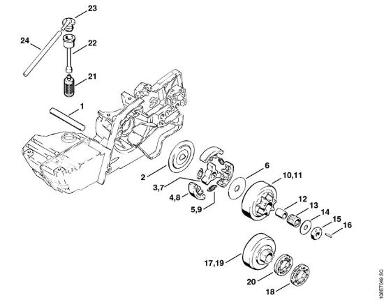 Frizione Motoseghe a benzina (MS) 08 SE della marca STIHL