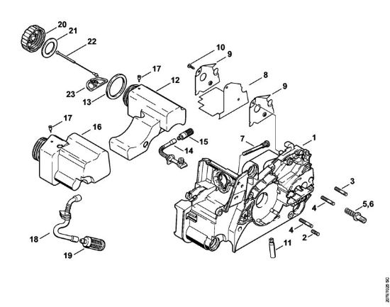 Carcassa motore Motoseghe a benzina (MS) MS 170 C-E D della marca STIHL