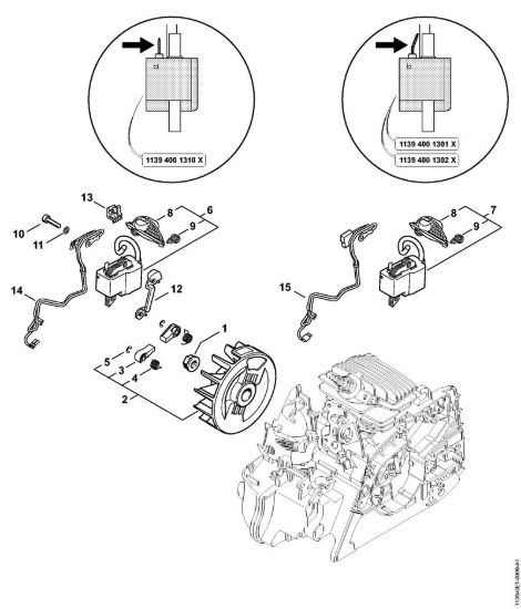 Impianto di accesione MS 181 C Motoseghe a benzina (MS) MS 181 C-BE della marca STIHL