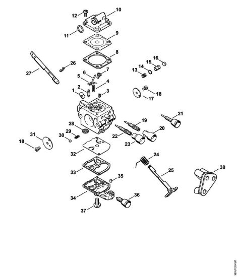Carburatore C1Q-S259, C1Q-S124, C1Q-S124 Motoseghe a benzina (MS) MS 192 C-E della marca STIHL