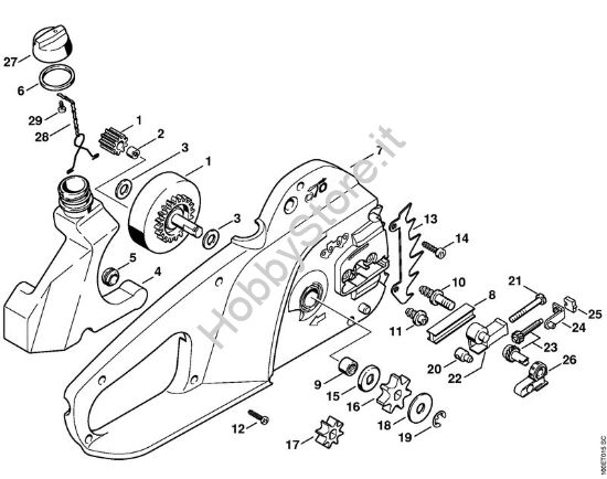 Corpo impugnatura Elettroseghe (MSE) E 180 C della marca STIHL