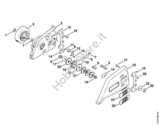 Coperchio rocchetto catena Elettroseghe (MSE) E 20 della marca STIHL