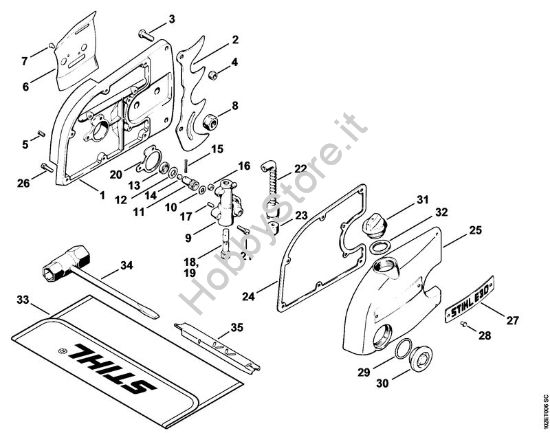 Pompa olio, attrezzi Elettroseghe (MSE) E 30 della marca STIHL