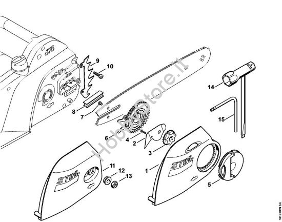Coperchio rocchetto catena, attrezzi Elettroseghe (MSE) MSE 200 C-BQ della marca STIHL
