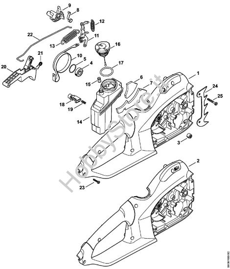 Corpo impugnatura, Serbatoio olio Elettroseghe (MSE) MSE 250 C-Q della marca STIHL