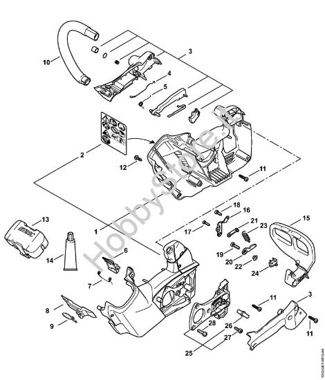 Carcassa motore, Manico tubolare Motoseghe a batteria (MSA) MSA 161 T della marca STIHL