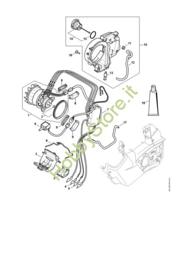 Picture of Elettromotore, modulo elettronico, Serbatoio olio MSA 161 T