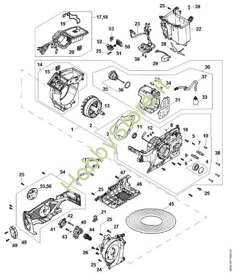 Picture of A - Elettromotore, modulo elettronico, Serbatoio olio MSA 300.0